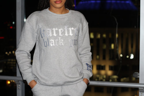 KAREFREE BLACK GIRL KREW SET - GREY