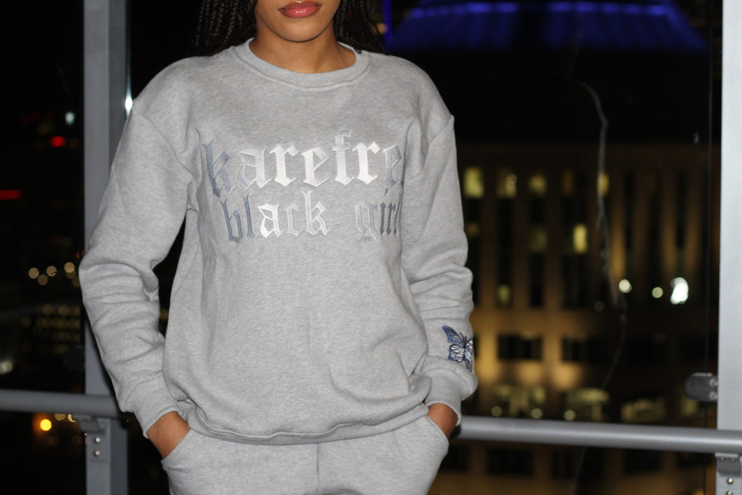 KAREFREE BLACK GIRL KREW SET - GREY